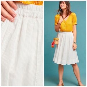 Maeve by Anthropologie White Stripe Skirt with Pockets / Size: XS